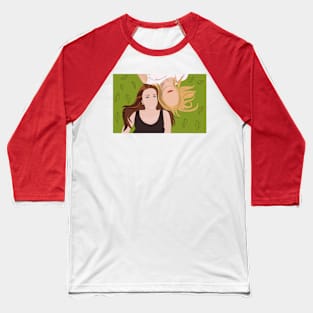 two women lying on the grass Baseball T-Shirt